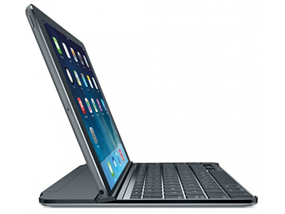 Logitech Ultrathin Magnetic Clip-On Keyboard Cover for iPad Air, Space Gray