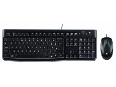 Logitech MK120 Wired Keyboard and Mouse Combo (Black)
