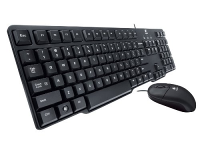 Logitech MK100 Wired Keyboard with Wired Optical Mouse Combo